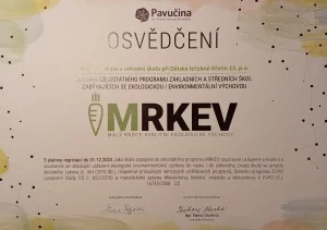 Mrkev pro ZŠ - osvědčení